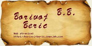 Borivoj Berić vizit kartica